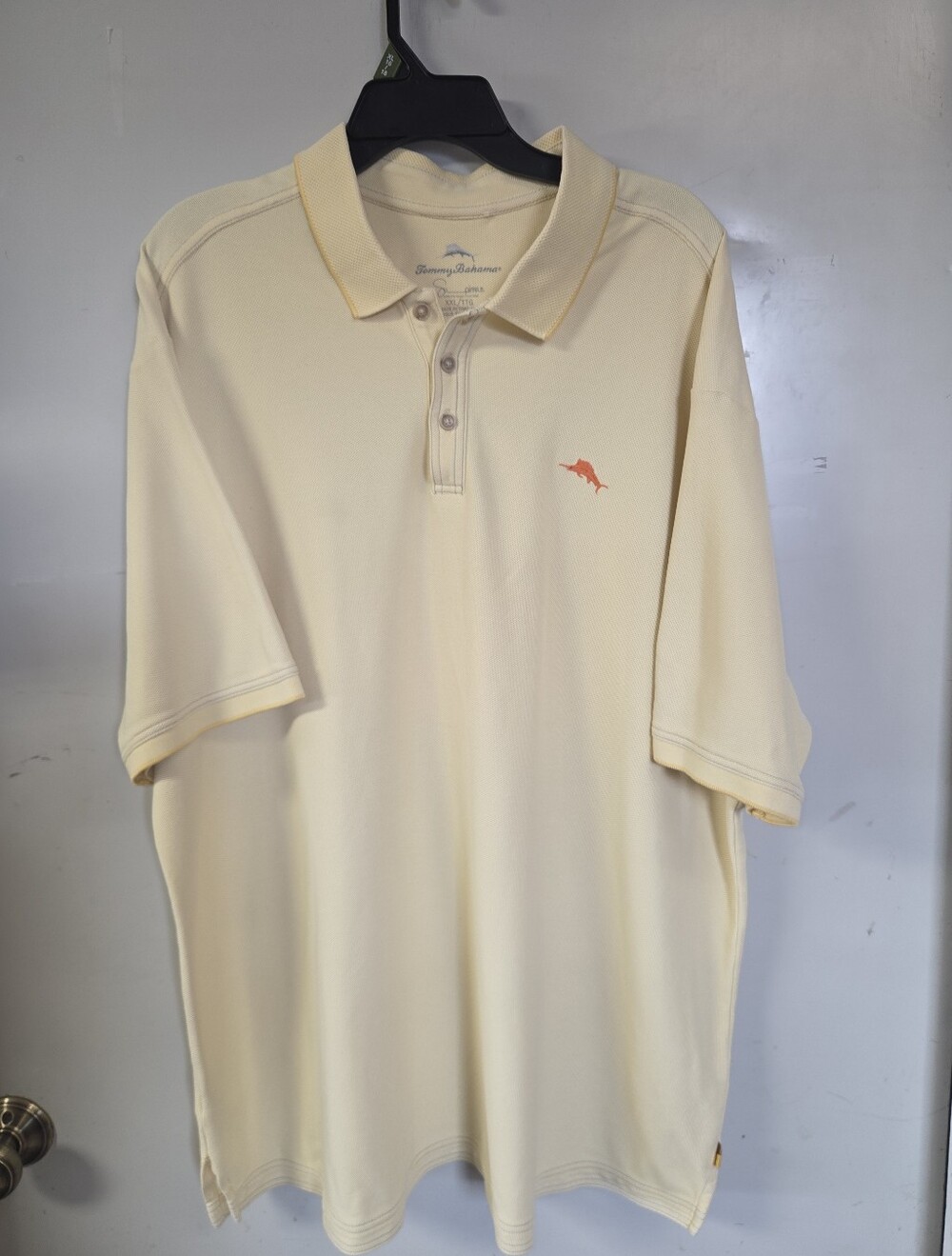 Tommy Bahama Pale Yellow Polo with Coral Fish Logo